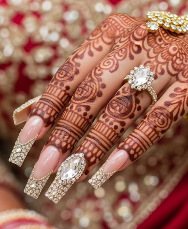 Elegant Wedding Bridal Nail Art Ideas