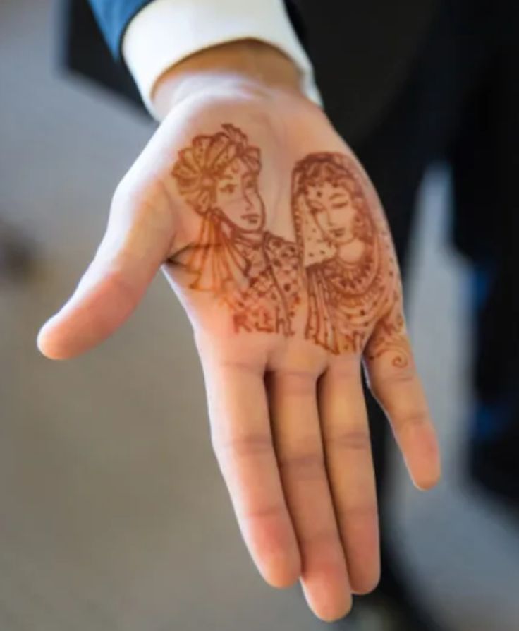 Bride and Groom Mehndi Design