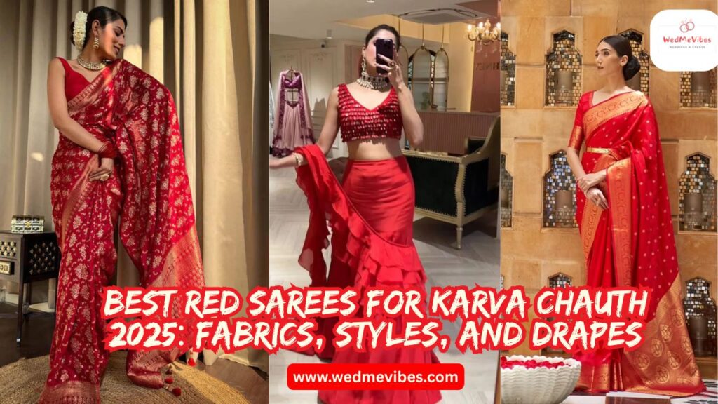 Best Red Sarees for Karva Chauth 2025 Fabrics, Styles, and Drapes